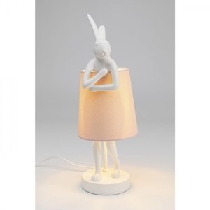 KARE Design Stolní lampa Animal Rabbit - bílorůžová 50cm