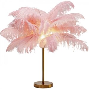 KARE Design Stolní lampa Feather Palm - růžová, 60cm