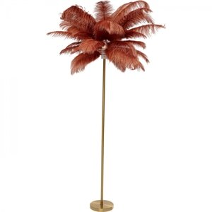 KARE Design Stojací lampa Feather Palm - hnědá, 165cm