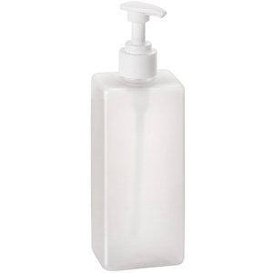 Bemeta Design Plastová láhev hranatá průhledná s pumpičkou pro dávkovač mýdla, 500 ml - 131567703