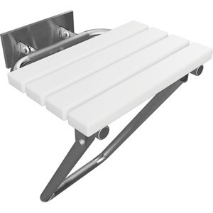 Bemeta Design HELP: Sklopné sprchové sedátko s nohou s krytkou, nerez, plast bílý - 301207182