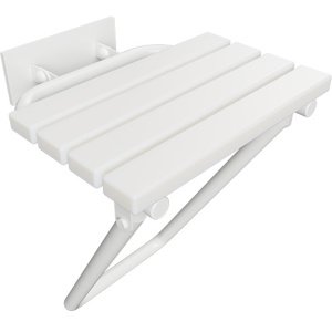 Bemeta Design HELP: Sklopné sprchové sedátko s nohou s krytkou, bílé, plast bílý - 301207183