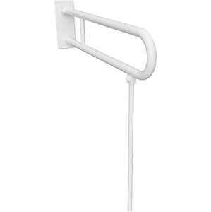 Bemeta Design HELP: Sklopný úchyt ve tvaru U s opěrnou nohou 600 mm, bílý, s krytkou - 301307073N