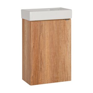 A-Interiéry Koupelnová skříňka s keramickým umyvadlem Amanda C 40 P/L, dub country