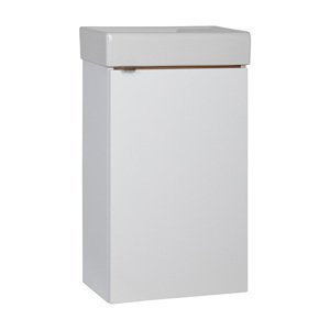 A-Interiéry Koupelnová skříňka s keramickým umyvadlem Amanda W 40 P/L, bílá