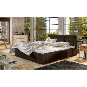 Eltap Čalouněná postel Belluno dřevěný rám Materiál potahu: Soft 66 - tmavě hnědá, Rozměr: 160x200