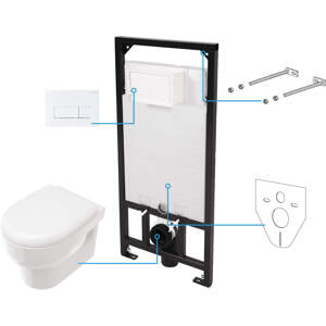 Deante WC set Avis 6v1, podomítkový systém + toaleta - CDAA6ZPW