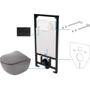 Deante WC set Peonia 6v1, podomítkový systém + toaleta - CDENDZPW