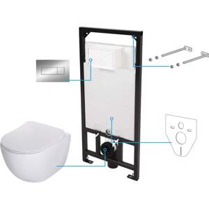 Deante WC set Peonia 6v1, podomítkový systém + toaleta - CDES6ZPW