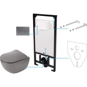 Deante WC set Peonia 6v1, podomítkový systém + toaleta - CDETDZPW