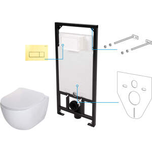 Deante WC set Peonia 6v1, podomítkový systém + toaleta - CDEZ6ZPW