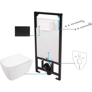 Deante WC set Hiacynt NEW 6v1, podomítkový systém + toaleta - CDYN6ZPW