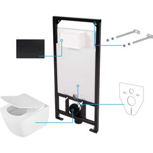 Deante WC set Anemon 6v1, podomítkový systém + toaleta - CDZN6ZPW