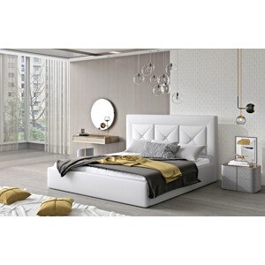 Eltap Čalouněná postel Cloe s úložným prostorem Materiál potahu: Soft 17 - bílá, Rozměr: 200x200