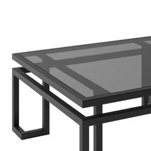 Four Dukes Zahradní hybridní set stolu s dřevěnými houpačkami pro 6 osob Materiál stolu: Sklo antisol - grafit