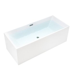 BPS-koupelny Volně stojící akrylátová vana HYD-SAN507C 170x75 bílá, odtokový komplet chrom