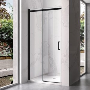 BPS-koupelny Posuvné sprchové dveře HYD-PD09 100 černá/transparent pro instalaci do niky