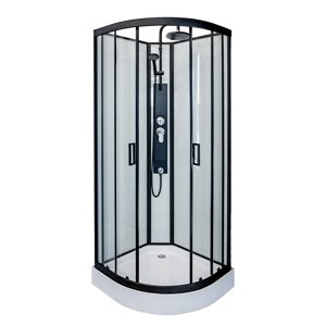 BPS-koupelny Hydromasážní box HYD-Porto 01B 90x90 cm černá/transparent