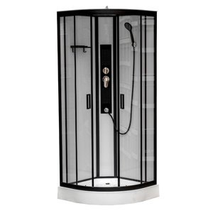 BPS-koupelny Hydromasážní box HYD-Lara 02B 90x90 cm černá/transparent