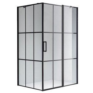 BPS-koupelny Obdélníkový sprchový kout HYD-OK02MB 110x90 černá/transparent