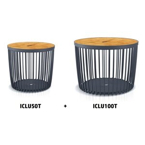 Prosperplast Set 2 univerzálních košů CLUBO s bambusovými víky 50+100 l antracit Barva: Antracit, kód produktu: ICLU3TS-S433, objem (l): 50+100