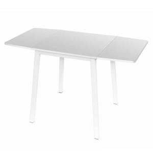 Kondela Jídelní stůl, MDF foliovaná / kov, bílá, 60-120x60 cm, MAURO