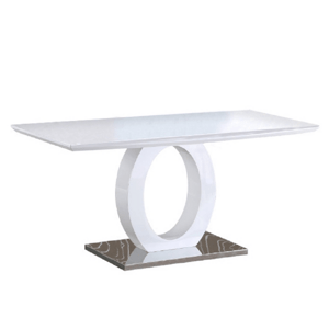 Kondela Jídelní stůl, bílá vysoký lesk / ocel, 150x80 cm, ZARNI