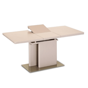 Kondela Jídelní rozkládací stůl, capuccino extra vysoký lesk, 120-160x80 cm, Virat