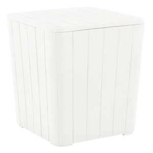 Kondela Zahradní úložný box / příruční stolek, bílá, IBLIS