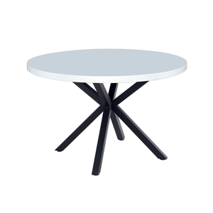 Kondela Jídelní stůl, bílá matná/černá, průměr 120 cm, MEDOR