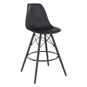 Kondela Barová židle, černá, plast/dřevo, CARBRY NEW