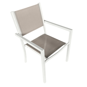 Kondela Zahradní stohovatelná židle, bílá ocel/světle šedá, DORIO