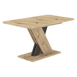 Kondela Jídelní rozkládací stůl, dub artisan/antracit, 140-180x85 cm, EXIL