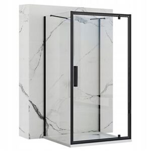 3-stěnný obdélníkový sprchový kout REA RAPID SWING 80/dveře x 100/zástěna cm, černý