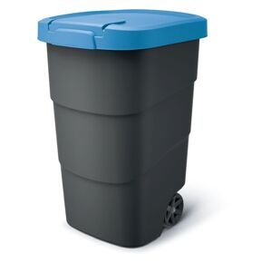 Prosperplast Zahradní popelnice s kolečky WHEELER antracit s modrým víkem kód produktu: NBWB90-2383C, rozměry (cm): 58,3x39,4x78,3, objem (l): 90