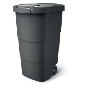 Prosperplast Zahradní popelnice s kolečky WHEELER antracit s recyklovaným černým víkem kód produktu: NBWB95-S411*, rozměry (cm): 54x49,6x76,2, objem (l): 95