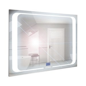 BPS-koupelny Zrcadlo závěsné s pískovaným motivem a LED osvětlením Nikoletta LED 4 Typ: dotykový vypínač, kód produktu: Nikoletta LED 4/100, rozměry: 100x65 cm