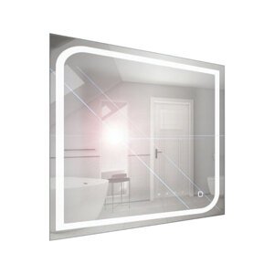BPS-koupelny Zrcadlo závěsné s pískovaným motivem a LED osvětlením Nikoletta LED 6 Typ: dotykový vypínač, kód produktu: Nikoletta LED 6/60 TS, rozměry: 60x65 cm