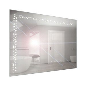 BPS-koupelny Zrcadlo závěsné s pískovaným motivem a LED osvětlením Nikoletta LED 7 Typ: bez vypínače, kód produktu: Nikoletta LED 7/100, rozměry: 100x65 cm