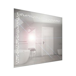 BPS-koupelny Zrcadlo závěsné s pískovaným motivem a LED osvětlením Nikoletta LED 7 Typ: bezdotykový vypínač s pohybovým senzorem, kód produktu: Nikoletta LED 7/60 SM, rozměry: 60x65 cm