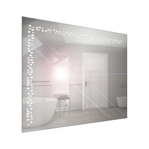 BPS-koupelny Zrcadlo závěsné s pískovaným motivem a LED osvětlením Nikoletta LED 7 Typ: bez vypínače, kód produktu: Nikoletta LED 7/80, rozměry: 80x65 cm