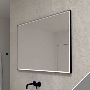 BPS-koupelny Zrcadlo v kovovém rámu s LED osvětlením po obvodu Nikoletta LED 14 ALU, hliník Typ: bez vypínače, Rozměry (cm): 100x65 - (Nikoletta LED 14/100 ALU)