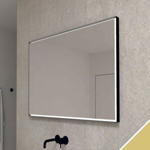 BPS-koupelny Zrcadlo v kovovém rámu s LED osvětlením po obvodu Nikoletta LED 14 GOLD, zlatá Typ: bez vypínače, Rozměry (cm): 100x65 - (Nikoletta LED 14/100 GOLD)
