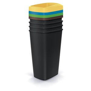 Prosperplast Odpadkový koš COMPACTA Q SET kód produktu: NSBO25S4, objem (l): 25, počet košů: 4