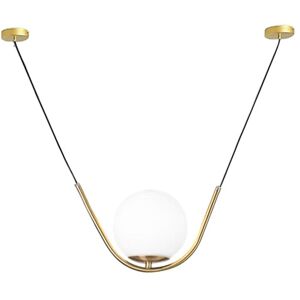 Toolight Skleněná kulová závěsná lampa APP689-1CP zlatá