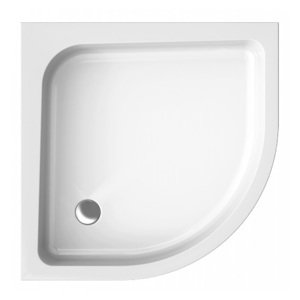 Polimat Čtvrtkruhová krylátová sprchová vanička Pako 2 80x80 (90x90) Barva: Bílá, Rozměry: 90x90 cm, Varianta: Pako 2 90x90x12 - 00091