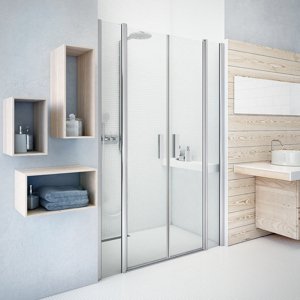 Roth Dvoukřídlé sprchové dveře TDN2 pro instalaci do niky Varianta: šířka: 140 cm, Kód produktu: TDN2/1400 - 721-1400000-01-02, Profily: stříbrná (elox), výplň: transparent