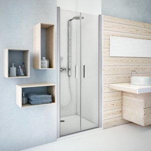 Roth Dvoukřídlé sprchové dveře TCN2 pro instalaci do niky Varianta: šířka: 80 cm, kód produktu: TCN2 800 - 731-8000000-01-02, profily: stříbrná (elox), výplň: transparent