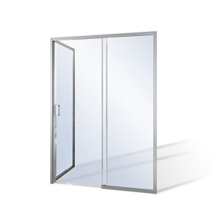 Roltechnik Outlet Posuvné sprchové dveře G2L/G2P s pevnou stěnou SWG Varianta: šířka dveří: 160 cm, šířka pevné stěny: 80 cm, orientace: Pravá - (G2P_1600+SWG_800), Barva profilů a typ výplně: stříbrná, výplň: transparent