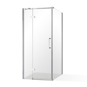 Roltechnik Outlet Jednokřídlé sprchové dveře OBDNL(P)1 s pevnou stěnou OBDB Varianta: šířka dveří: 80 cm, šířka pevné stěny: 90 cm, orientace: Pravá, kód produktu: OBDNP1-80_OBDB-90, profily: brillant, výplň: transparent